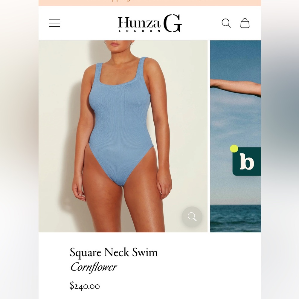 Hunza G Square Neck one piece swimsuit